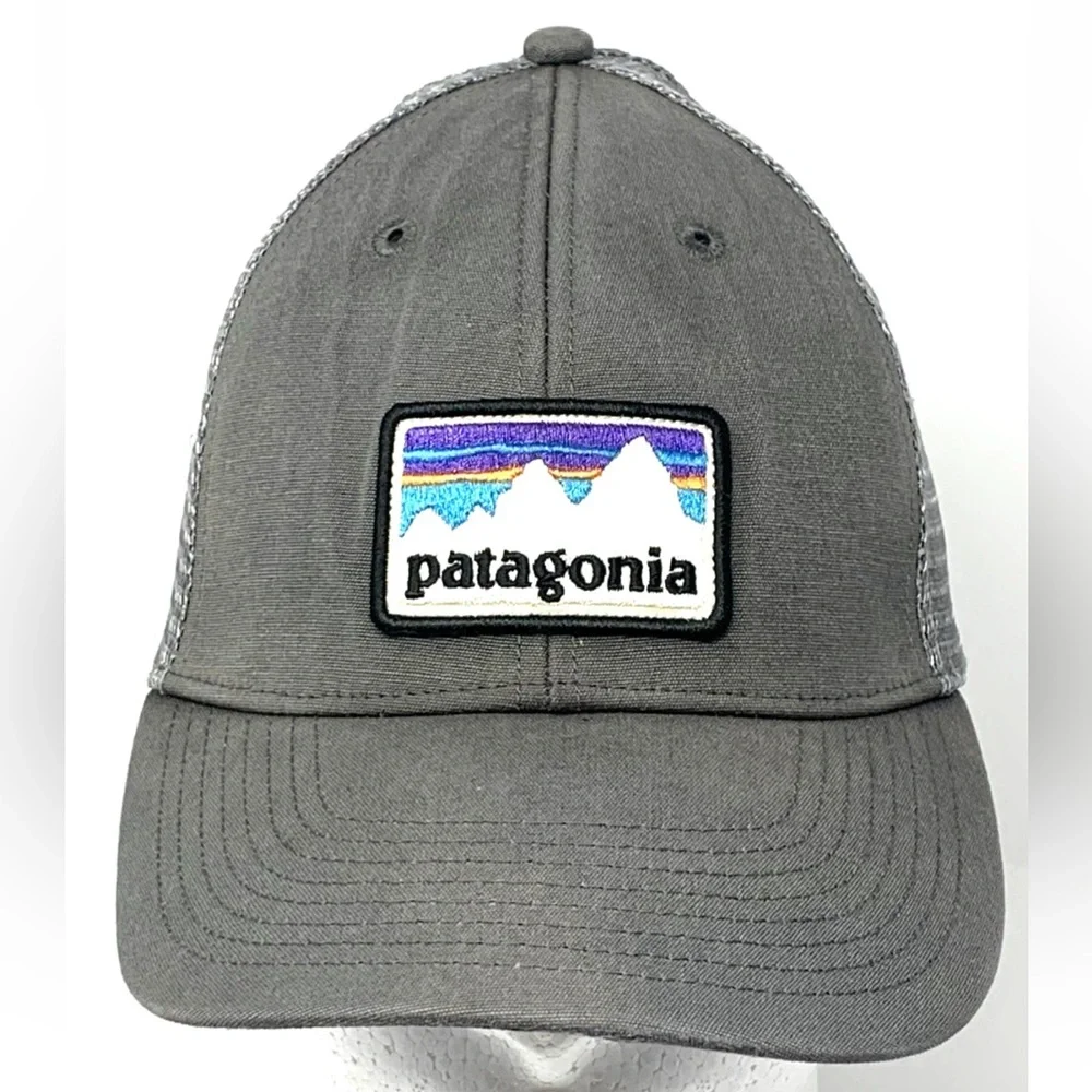 Patagonia Men Cap Hat Trucker Baseball Dad Gray Mesh Cap Snapback Patch Logo - Picture 9 of 12